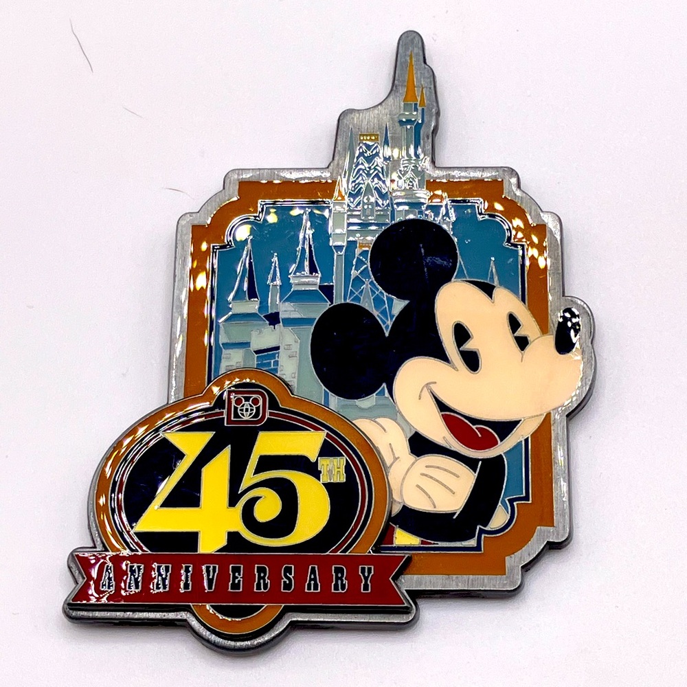 Disney 45th Anniversary Refrigerator Magnet Cinderella Castle Mickey Souvenir